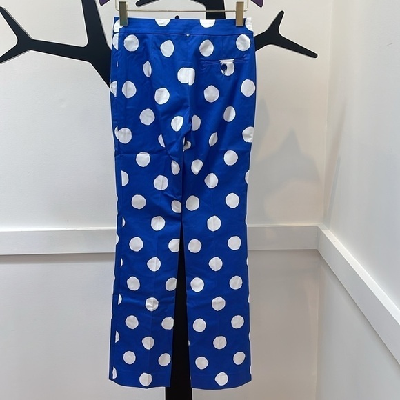 MOSCHINO COTURE blue and white polka dot trousers pants size 4 NWT - Picture 4 of 6